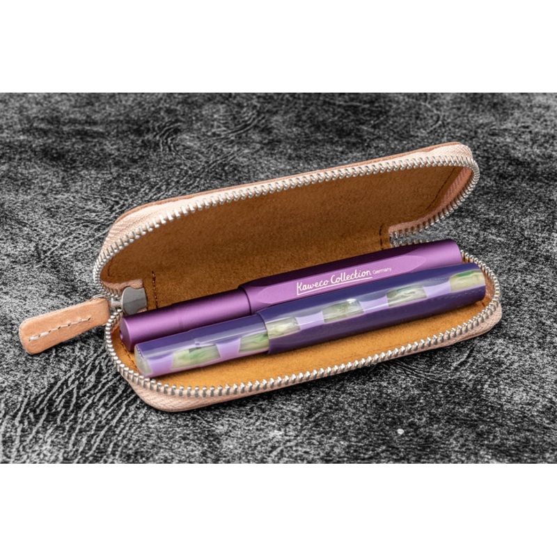Galen Leather 2 Pen Case for Kaweco – Pocket Pen in Undyed Leather