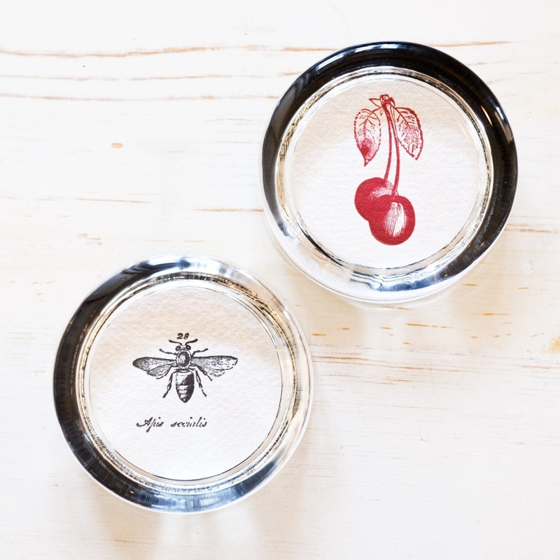 Glass Paperweight – Small Round Black Bee