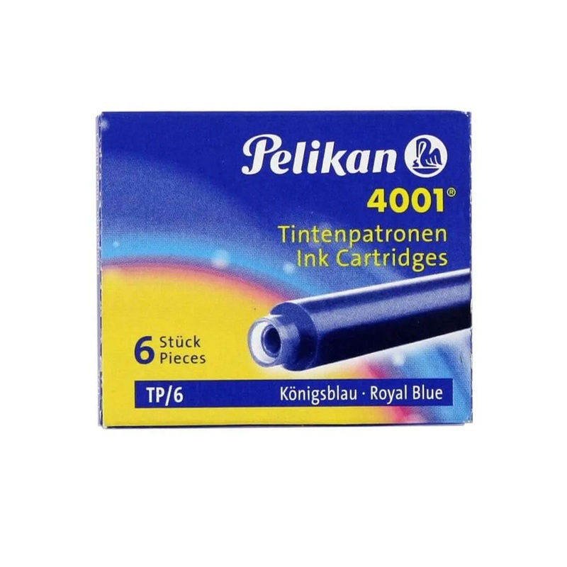 Pelikan 4001 Small Ink Cartridge Pack of 6 – Royal Blue