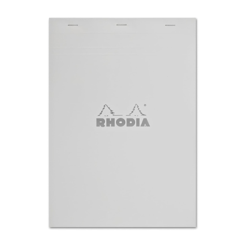 Rhodia No.18 Staplebound 8.25 x 11.75 Notepad in Ice Lined with Margin