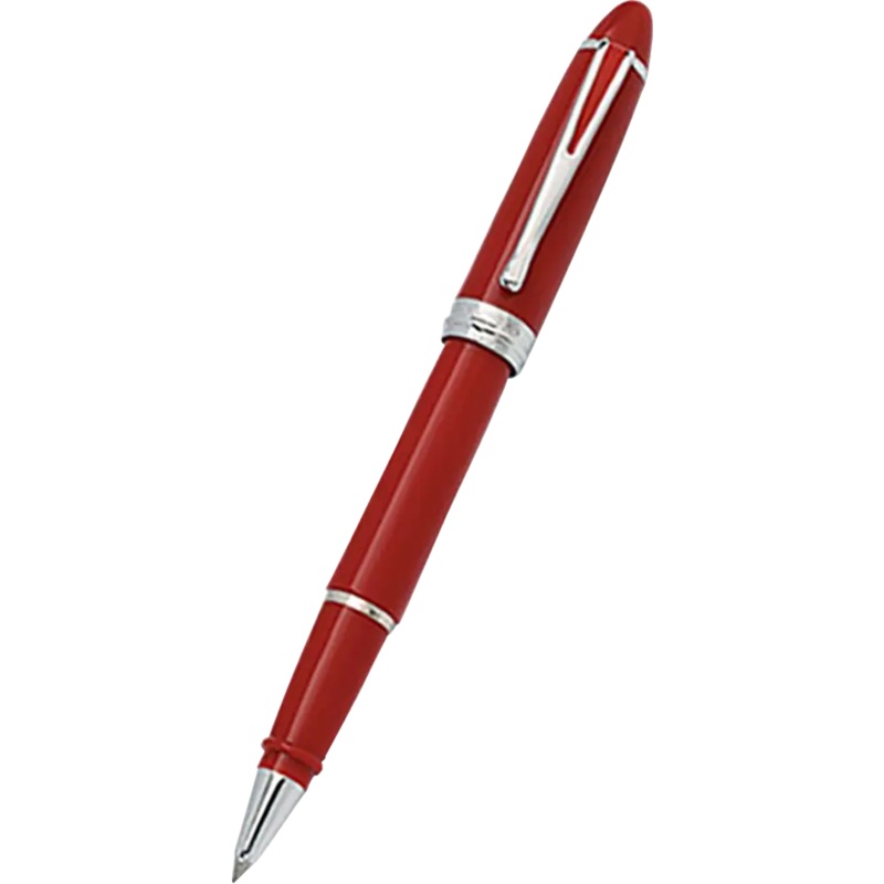 Aurora Ipsilon Deluxe Rollerball Pen – Red – Chrome Trim