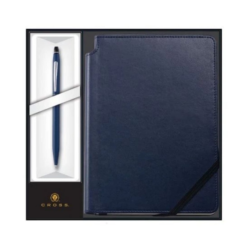 Cross Click Ballpoint Gel Pen in Midnight Blue with Midnight Blue Journal Set