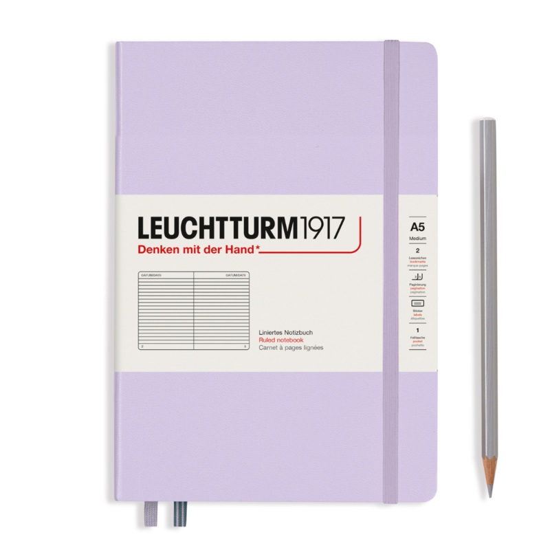 Leuchtturm1917 A5 Medium Hardcover Notebook – Ruled / Lilac