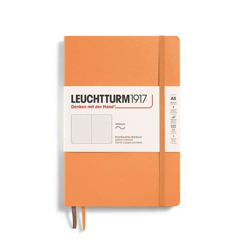 Leuchtturm1917 A5 Medium Softcover Dotted Notebook – Apricot