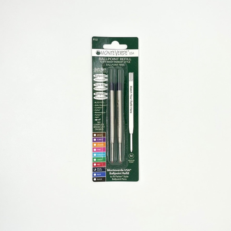 Monteverde Ballpoint Refill For Parker Style Ballpoint Pens Medium Blue Black