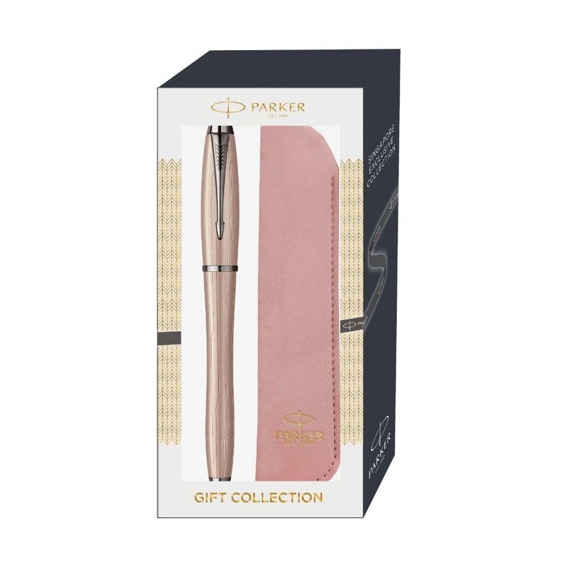 Parker Urban Premium Metal Pink Rollerball Pen with Sleeve Gift Set