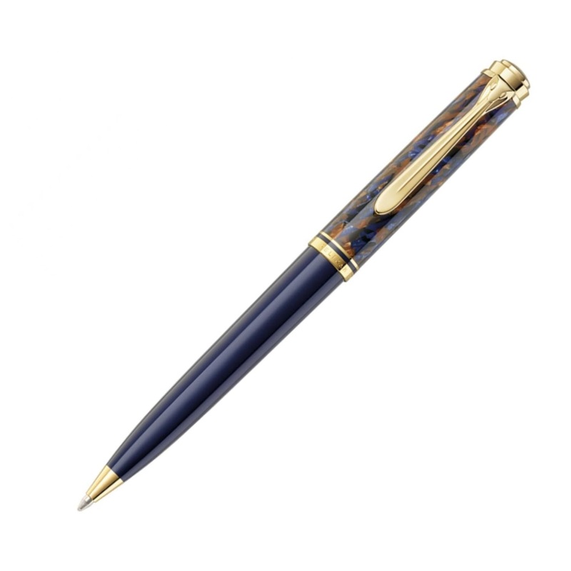 Pelikan Souveran M800 Ballpoint Pen in Stone Garden with Gold Trim