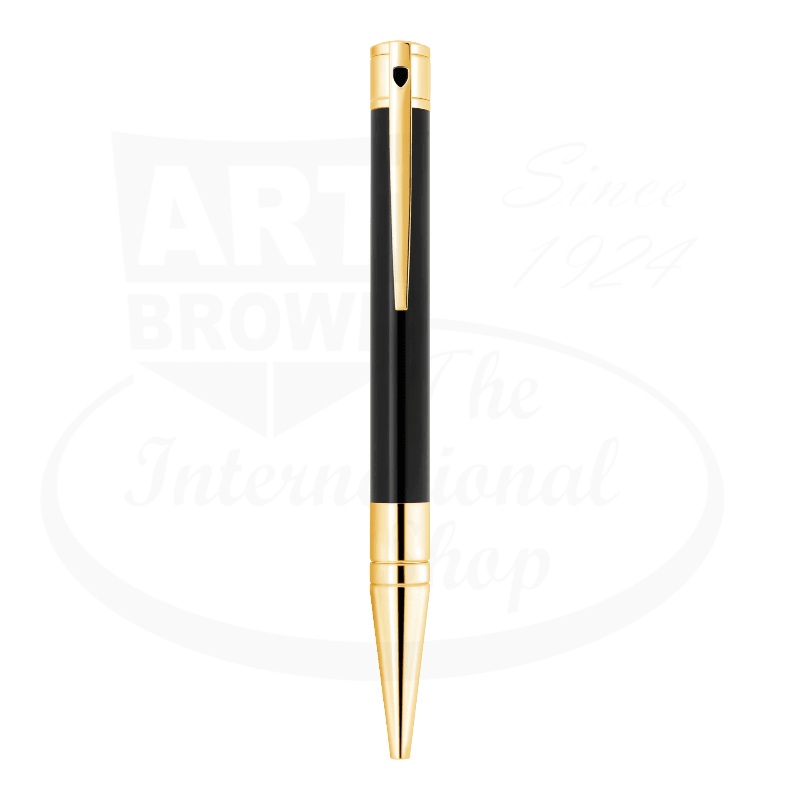 S.T. Dupont D-Initial Black and Gold Ballpoint Pen, 265202