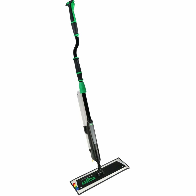 Unger Excella Floor Cleaning Straight Kit – MicroFiber Head – Non-slip, Lightweight – Black, Green, Gray – 1 / Carton