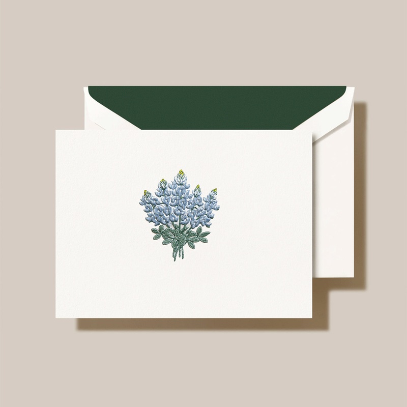 Crane 3 13/16″ x 5 3/16″ Cards & Envelopes 10pk – Bluebonnets