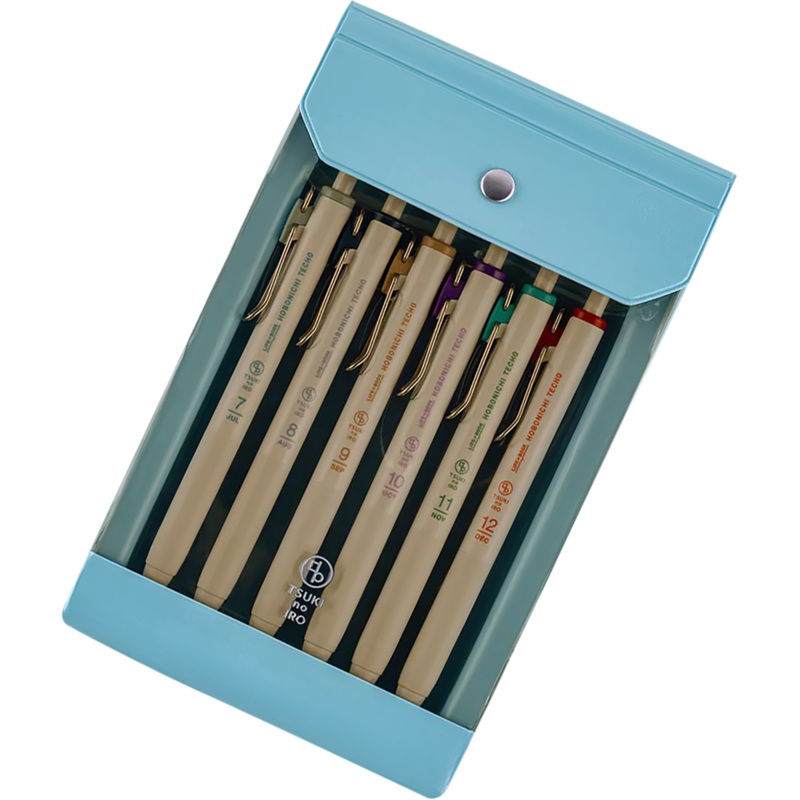 Hobonichi Uniball One Pens [July-Dec Set] in Original Case – TSUKI no IRO