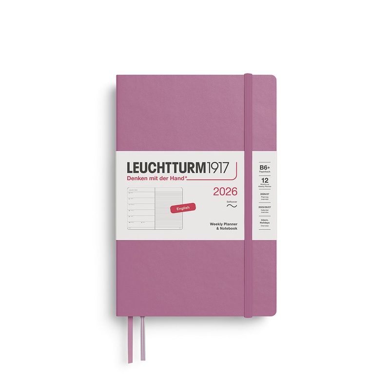 Leuchtturm1917 2026 B6+ Softcover Paperback Weekly Planner and Notebook – Dusty Rose