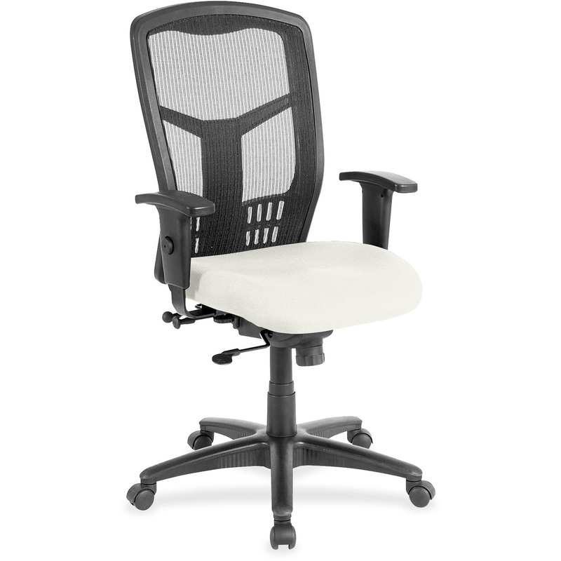 Lorell Executive Mesh High-back Swivel Chair – Dillon Snow Seat Color – Vinyl Seat Material – Black Back Color – Mesh Back Material – High Back – Snow – Armrest – 1 Each