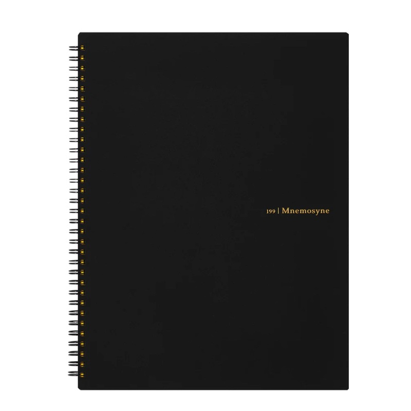 Maruman Mnemosyne N199A Spiral Black Notebook – A4 – Ruled