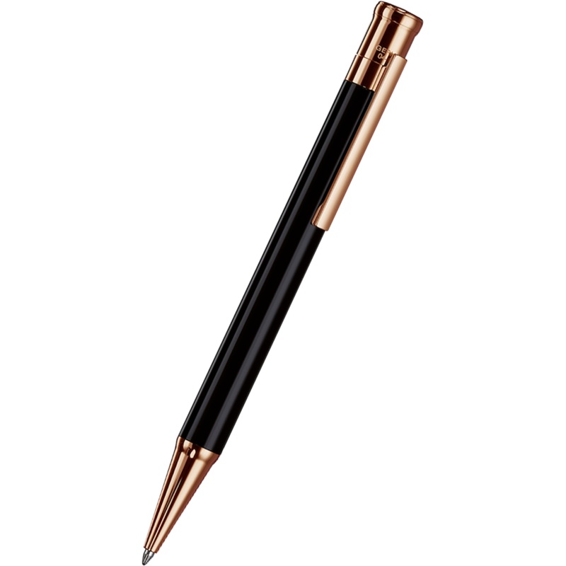 Otto Hutt Design 4 Ballpoint Pen – Black – Rose Gold Trim