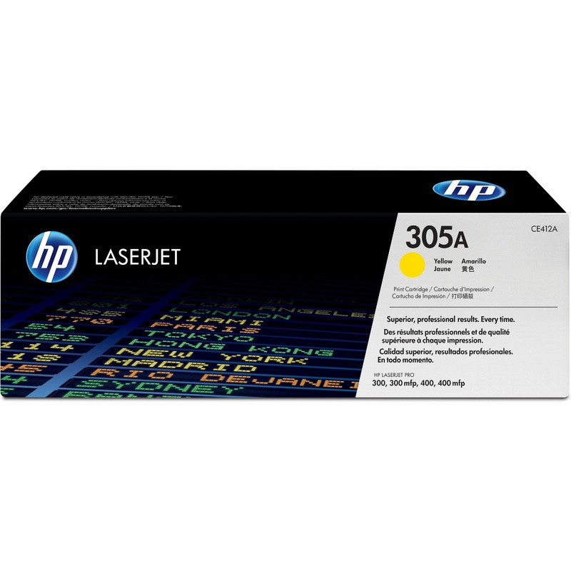 HP 305A (CE412A) Original Standard Yield Laser Toner Cartridge – Single Pack – Yellow – 1 Each – 2600 Pages