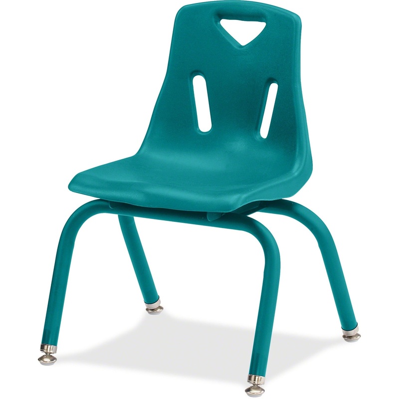 Jonti-Craft Berries Plastic Chair with Powder Coated Legs – Steel Frame Material – Four-legged Base – Teal – Polypropylene – 1 Each