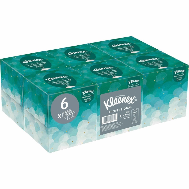 Kleenex Professional Facial Tissue Cube for Business – 2 Ply – White – PaperBox – 90/Box – 6 / Pack