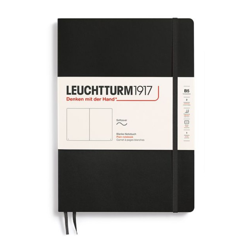 Leuchtturm1917 Composition B5 Softcover Plain Notebook – Black