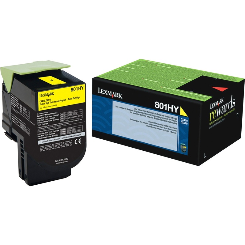 Lexmark Unison 801HY Original High Yield Laser Toner Cartridge – Yellow – 1 Each – 3000 Pages Yellow