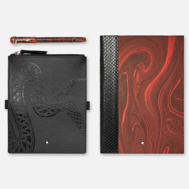Montblanc Heritage Rouge et Noir Gift of Writing Set – Serpent Marble Medium