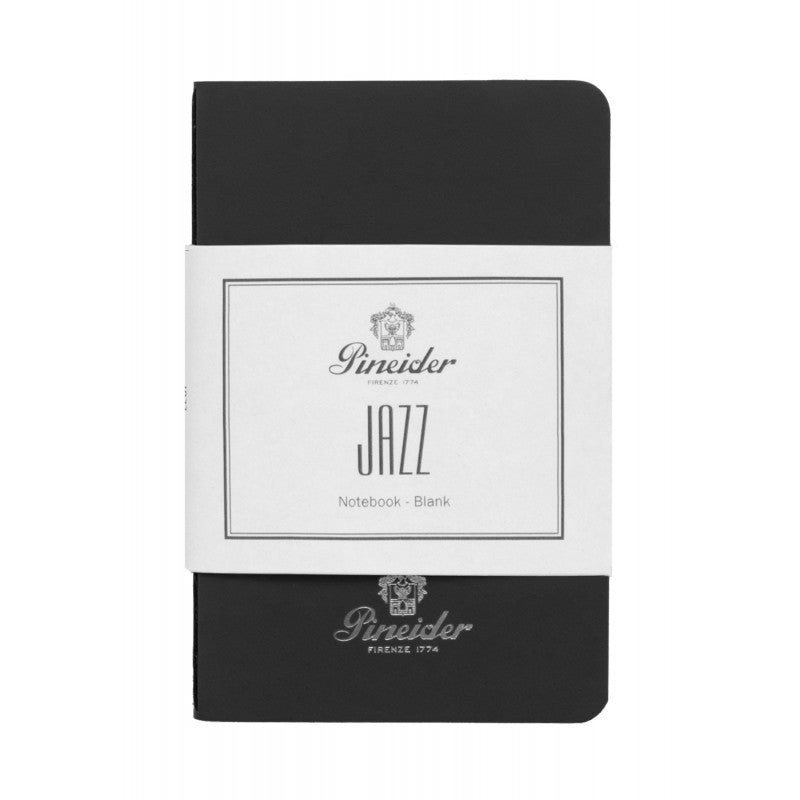 Pineider Notes Jazz Notebook, 80 Pages, 80 gr Blank White Paper, Black Small