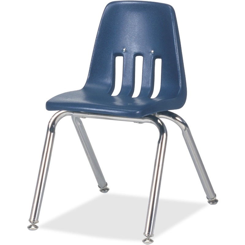 Virco Classic 9014 Stack Chair – Navy Seat Color – Plastic Seat Material – Chrome Frame Color – 4 / Carton