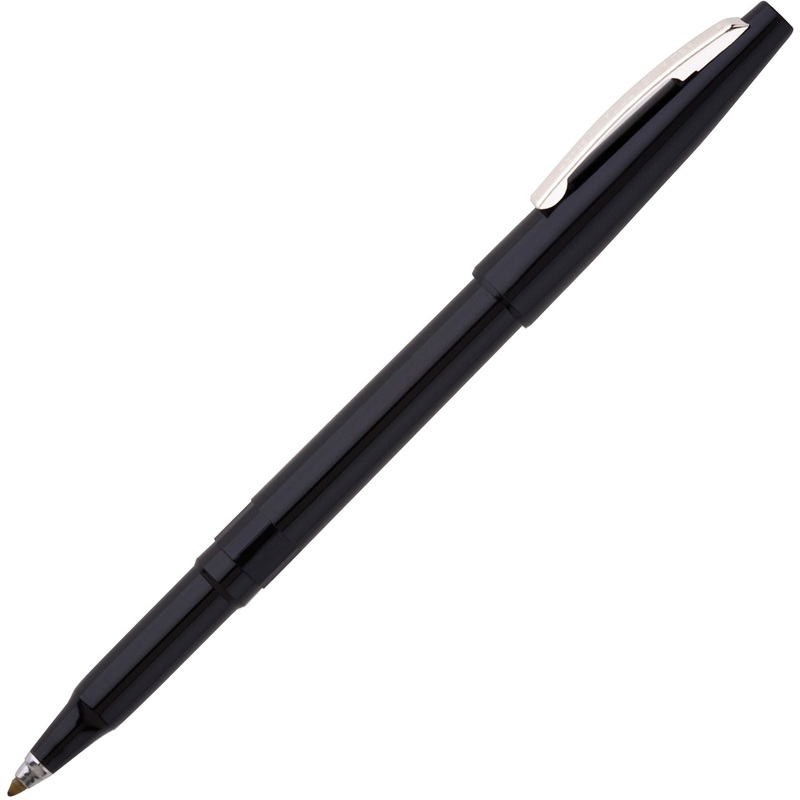 Pentel Rolling Writer Pens – 0.8 mm Medium Pen Point – Black Ink – Black Plastic Barrel – 1 Dozen