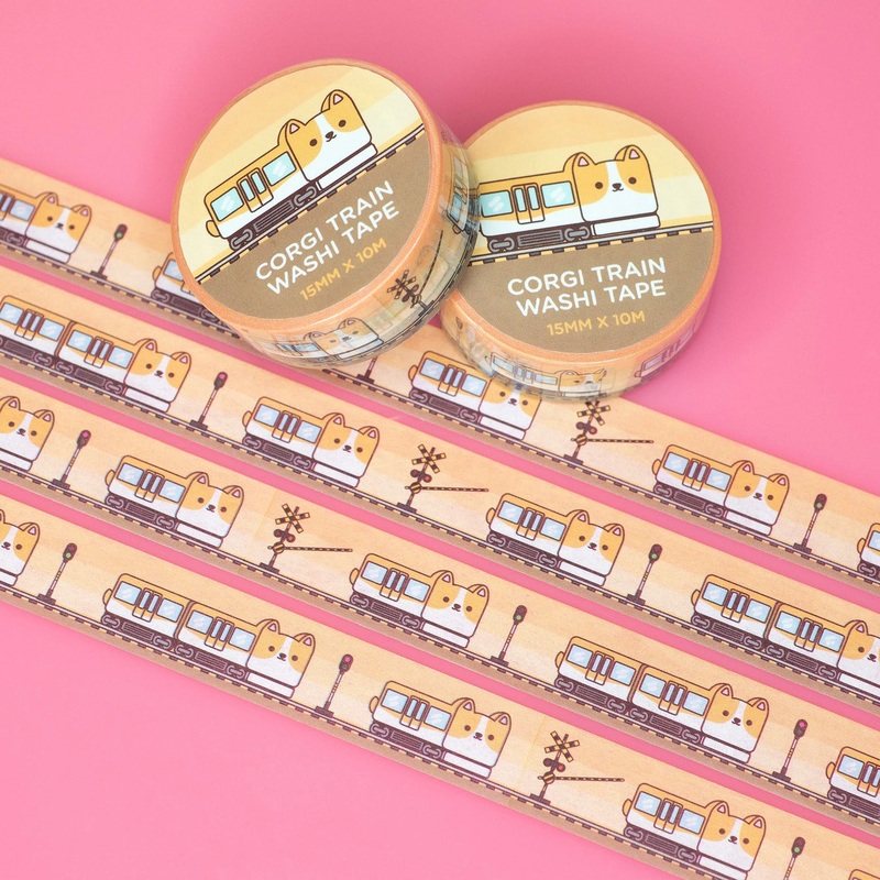 Robot Dance Battle – Corgi Train Washi Tape
