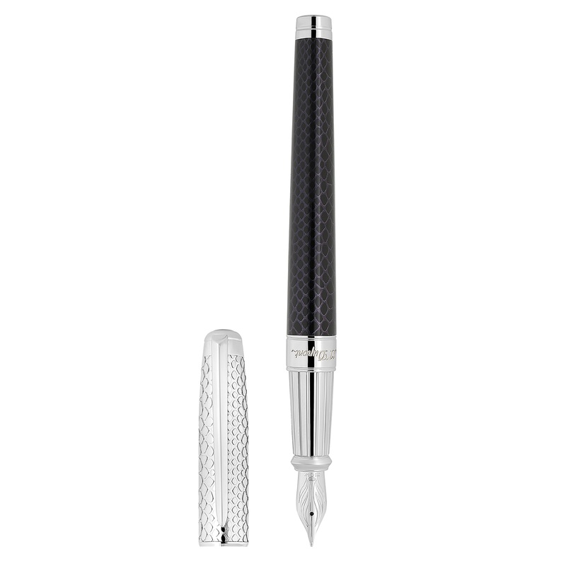 S.T. Dupont Line D Eternity Snake Skin Black – Fountain Pen
