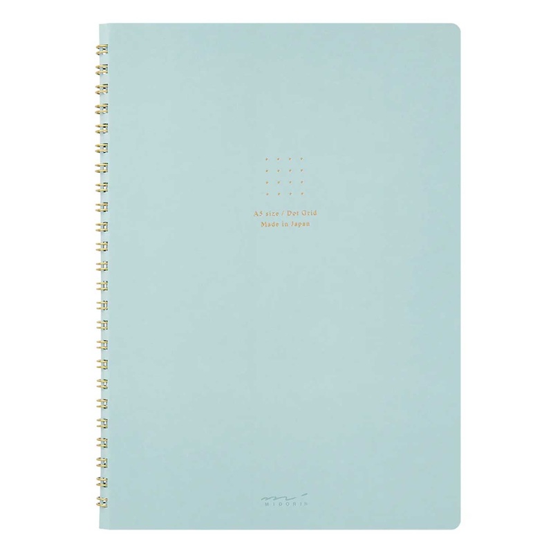 Midori Soft Colour Blue Spiral Notebook – A5, Dotted
