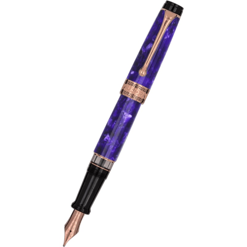 Aurora Optima Fountain Pen – Marbled Purple Auroloide Extra Fine