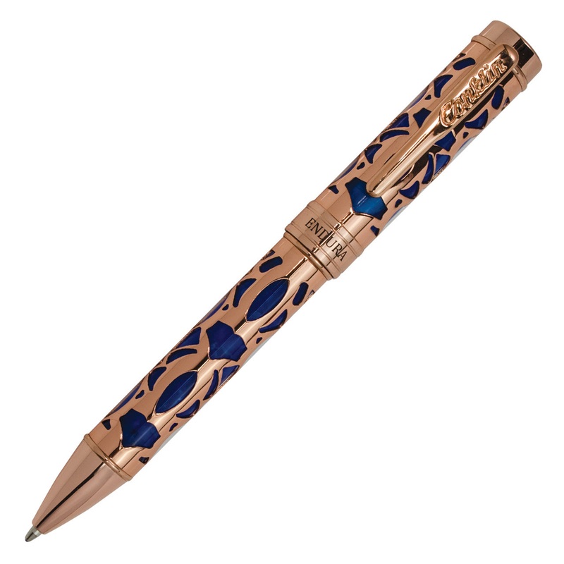 Conklin Endura Deco Crest Ballpoint – Blue with Rosegold