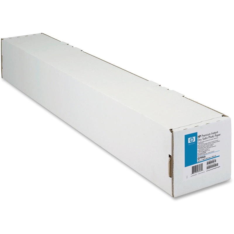 HP Instant-dry Photo Paper – 92 Brightness – 95% Opacity – 36″ x 100 ft – Satin – Quick Drying, Laminated, Fade Resistant – White – 1 Roll