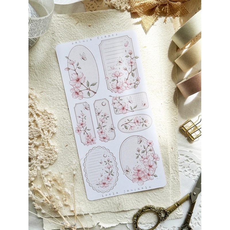 Leelajournals Sakura Labels Sticker Sheet
