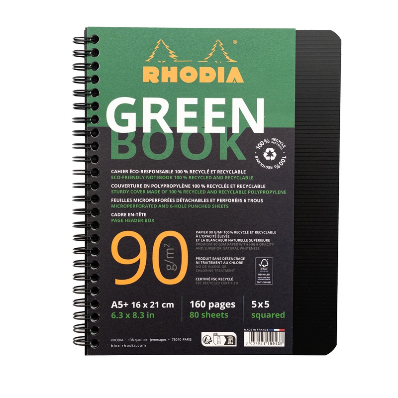 Rhodia Greenbook A5+ Notebook Lined