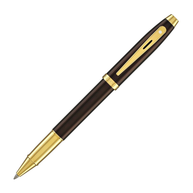 Sheaffer 100 Rollerball Pen in Coffee Brown with PVD Gold Trim