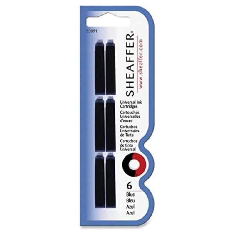 Sheaffer VFM Universal Ink Cartridges Blister Card – Blue