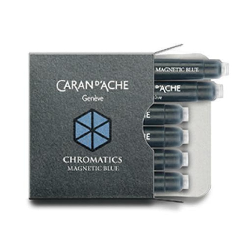 Caran d’Ache Chromatics Ink Cartridges in Magnetic Blue – Pack of 6