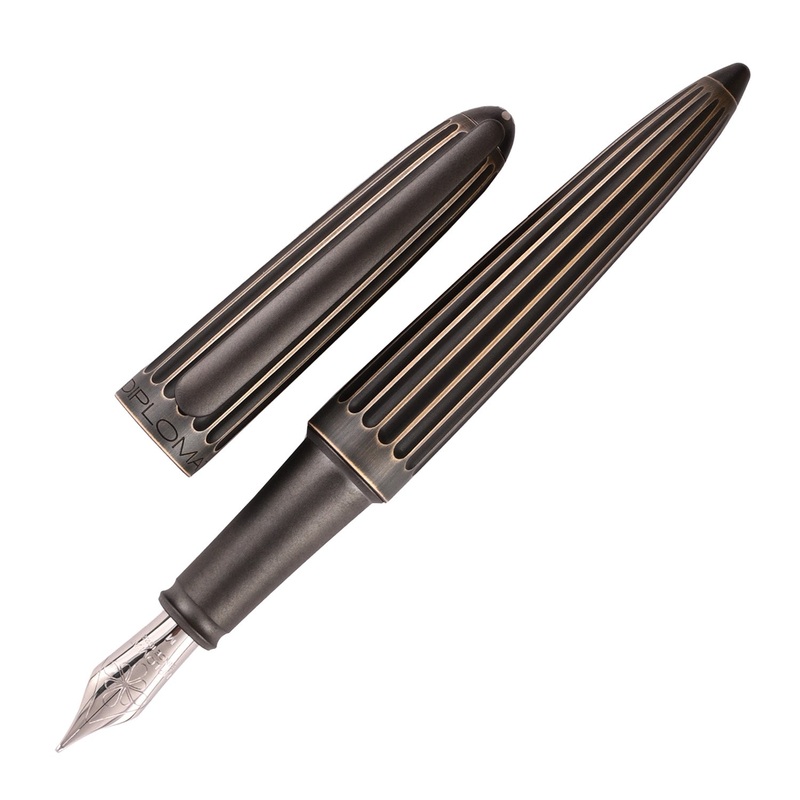 Diplomat Aero 14K Gold Fountain Pen – Oxyd Brass Extra Fine