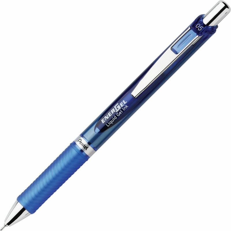 EnerGel EnerGel RTX Liquid Gel Pen – 0.5 mm Fine Needle Pen Point – Refillable – Retractable – Blue Ink – Gel-based – Blue Barrel – Stainless Steel Tip – 1 Each
