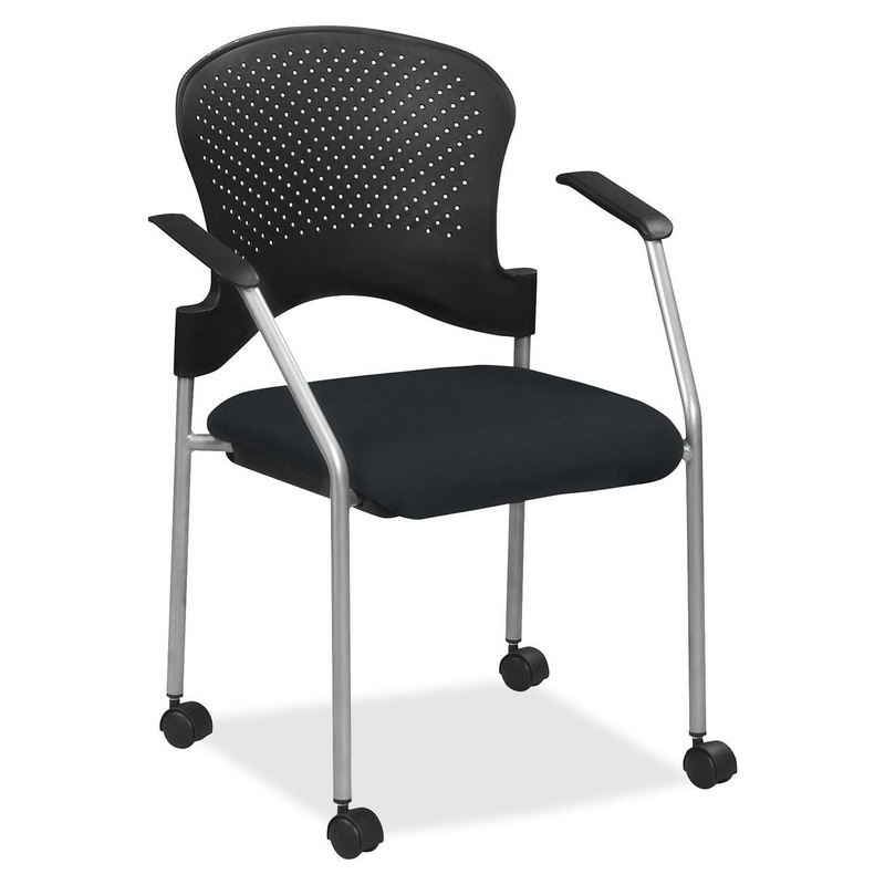 Eurotech breeze FS8270 Stacking Chair – Ebony Seat Color – Fabric Seat Material – Ebony Back Color – Gray Frame Color – Steel Frame Material – Four-legged Base – 1 Each