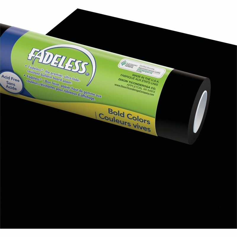 Fadeless Bulletin Board Art Paper – ClassRoom Project, Home Project, Office Project – 48″ Width x 50 ft Length – Black – 1 Roll