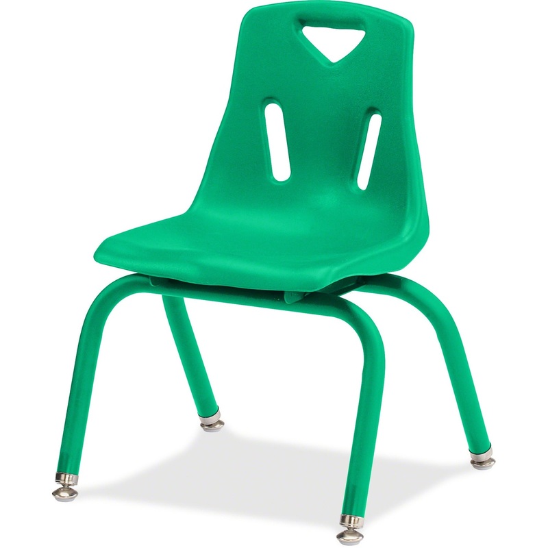 Jonti-Craft Berries Stacking Chair – Steel Frame Material – Four-legged Base – Green – Polypropylene – 1 Each