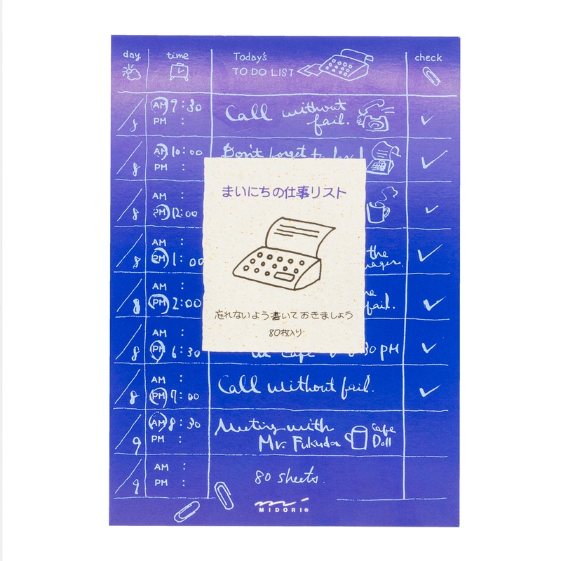 Midori Memo Pad – To Do List – Blue