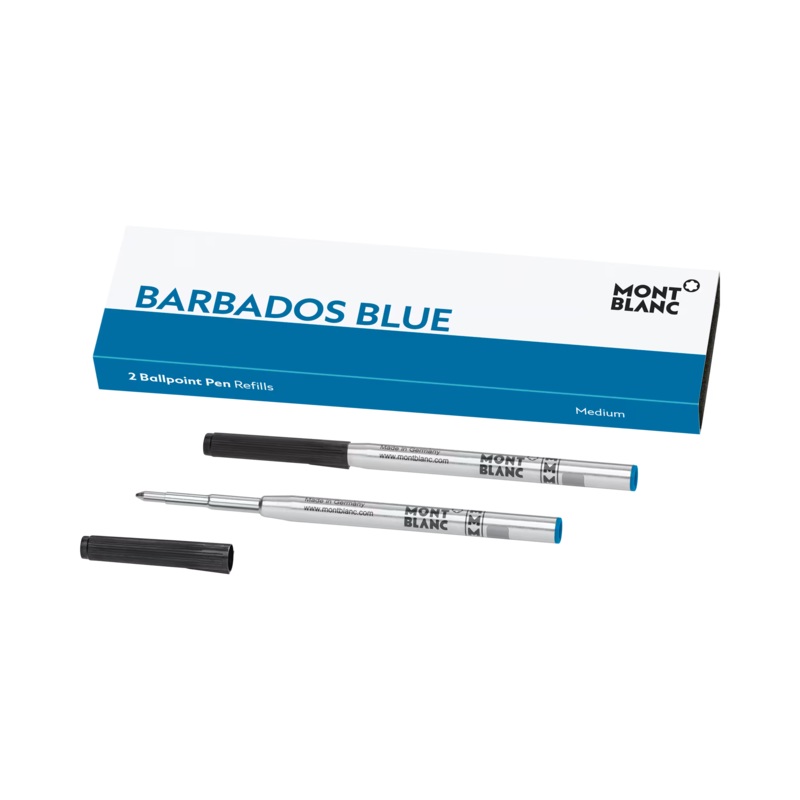 Montblanc 2 Ballpoint Refills, Barbados Blue – Medium 128219