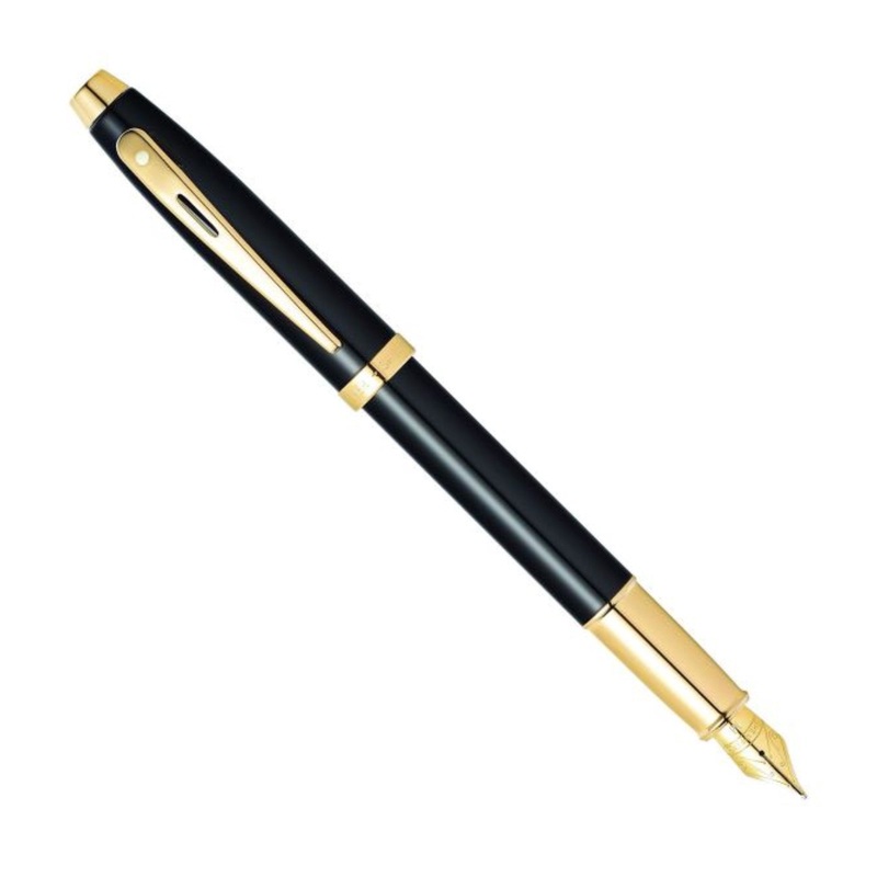 Sheaffer 100 Glossy Black w/Gold Trim – Fountain Pen M