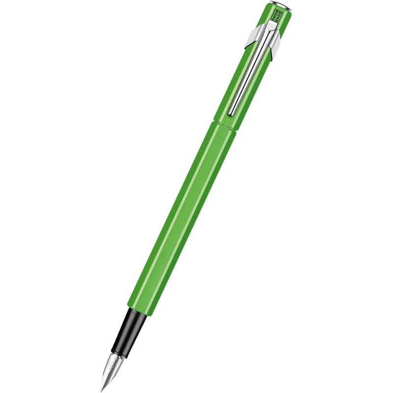 Caran D’ Ache 849 Metal Fountain Pen – Yellow Green Fluorescent – Medium Nib