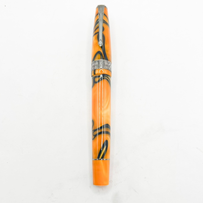 Conway Stewart Model #100 Orange Swirl Fountain Pen  – Medium Stainless Steel Nib