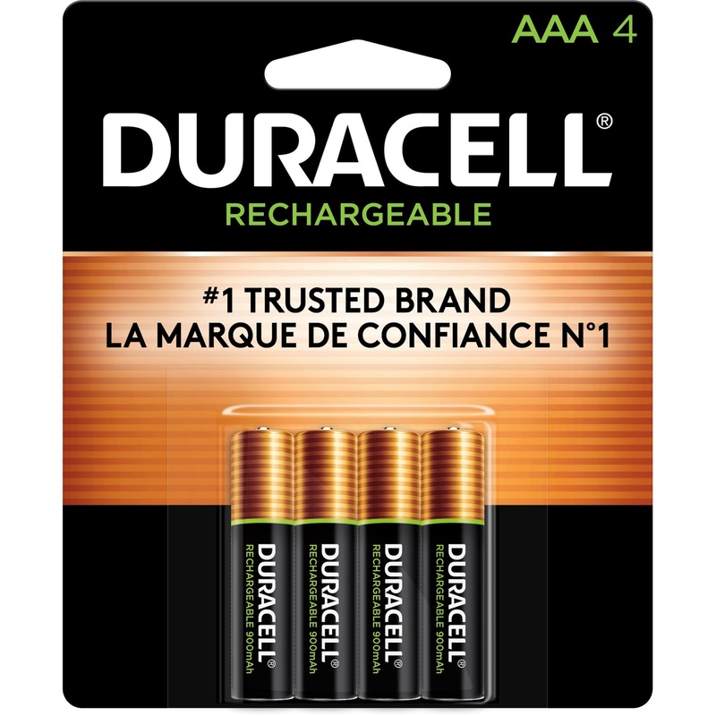 Duracell AAA Rechargeable Batteries – For Gaming Controller, Flashlight, Monitoring Device – Battery Rechargeable – AAA – 4/Pack – 1 Each